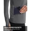 imageMAGCOMSEN Womens 14 Quarter Zip Pullover Thermal Running Shirts Long Sleeve Athletic Warm Tops with Zip PocketsDark Grey