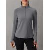 imageMAGCOMSEN Womens 14 Quarter Zip Pullover Thermal Running Shirts Long Sleeve Athletic Warm Tops with Zip PocketsDark Grey