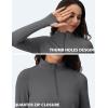 imageMAGCOMSEN Womens 14 Quarter Zip Pullover Thermal Running Shirts Long Sleeve Athletic Warm Tops with Zip PocketsDark Grey