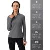 imageMAGCOMSEN Womens 14 Quarter Zip Pullover Thermal Running Shirts Long Sleeve Athletic Warm Tops with Zip PocketsDark Grey