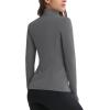 imageMAGCOMSEN Womens 14 Quarter Zip Pullover Thermal Running Shirts Long Sleeve Athletic Warm Tops with Zip PocketsDark Grey