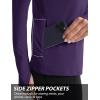 imageMAGCOMSEN Womens 14 Quarter Zip Pullover Thermal Running Shirts Long Sleeve Athletic Warm Tops with Zip PocketsDeep Purple