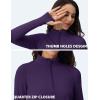 imageMAGCOMSEN Womens 14 Quarter Zip Pullover Thermal Running Shirts Long Sleeve Athletic Warm Tops with Zip PocketsDeep Purple