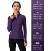 imageMAGCOMSEN Womens 14 Quarter Zip Pullover Thermal Running Shirts Long Sleeve Athletic Warm Tops with Zip PocketsDeep Purple