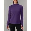 imageMAGCOMSEN Womens 14 Quarter Zip Pullover Thermal Running Shirts Long Sleeve Athletic Warm Tops with Zip PocketsDeep Purple