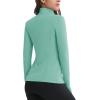 imageMAGCOMSEN Womens 14 Quarter Zip Pullover Thermal Running Shirts Long Sleeve Athletic Warm Tops with Zip PocketsGrey Green