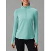 imageMAGCOMSEN Womens 14 Quarter Zip Pullover Thermal Running Shirts Long Sleeve Athletic Warm Tops with Zip PocketsGrey Green