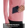 imageMAGCOMSEN Womens 14 Quarter Zip Pullover Thermal Running Shirts Long Sleeve Athletic Warm Tops with Zip PocketsGrey Pink