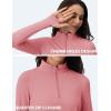 imageMAGCOMSEN Womens 14 Quarter Zip Pullover Thermal Running Shirts Long Sleeve Athletic Warm Tops with Zip PocketsGrey Pink