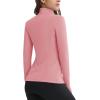 imageMAGCOMSEN Womens 14 Quarter Zip Pullover Thermal Running Shirts Long Sleeve Athletic Warm Tops with Zip PocketsGrey Pink
