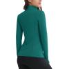 imageMAGCOMSEN Womens 14 Quarter Zip Pullover Thermal Running Shirts Long Sleeve Athletic Warm Tops with Zip PocketsJade Green
