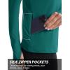 imageMAGCOMSEN Womens 14 Quarter Zip Pullover Thermal Running Shirts Long Sleeve Athletic Warm Tops with Zip PocketsJade Green