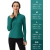 imageMAGCOMSEN Womens 14 Quarter Zip Pullover Thermal Running Shirts Long Sleeve Athletic Warm Tops with Zip PocketsJade Green