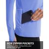imageMAGCOMSEN Womens 14 Quarter Zip Pullover Thermal Running Shirts Long Sleeve Athletic Warm Tops with Zip PocketsLight Blue