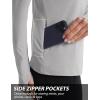 imageMAGCOMSEN Womens 14 Quarter Zip Pullover Thermal Running Shirts Long Sleeve Athletic Warm Tops with Zip PocketsLight Grey