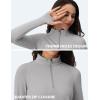 imageMAGCOMSEN Womens 14 Quarter Zip Pullover Thermal Running Shirts Long Sleeve Athletic Warm Tops with Zip PocketsLight Grey