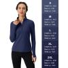 imageMAGCOMSEN Womens 14 Quarter Zip Pullover Thermal Running Shirts Long Sleeve Athletic Warm Tops with Zip PocketsNavy