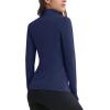 imageMAGCOMSEN Womens 14 Quarter Zip Pullover Thermal Running Shirts Long Sleeve Athletic Warm Tops with Zip PocketsNavy