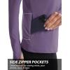 imageMAGCOMSEN Womens 14 Quarter Zip Pullover Thermal Running Shirts Long Sleeve Athletic Warm Tops with Zip PocketsPurple