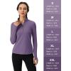 imageMAGCOMSEN Womens 14 Quarter Zip Pullover Thermal Running Shirts Long Sleeve Athletic Warm Tops with Zip PocketsPurple