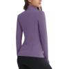 imageMAGCOMSEN Womens 14 Quarter Zip Pullover Thermal Running Shirts Long Sleeve Athletic Warm Tops with Zip PocketsPurple