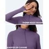 imageMAGCOMSEN Womens 14 Quarter Zip Pullover Thermal Running Shirts Long Sleeve Athletic Warm Tops with Zip PocketsPurple