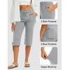 imageMAGCOMSEN Womens Capri Pants Cotton Yoga Wide Leg Capris Loose Casual Lounge Workout Capri Sweatpants with 5 PocketsLight Grey