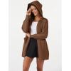 imageMAGCOMSEN Womens Cardigan Open Front Knit Hoodie Sweater Coatigan Jacket 2024 Casual Fall Trendy Coats with PocketsBrown