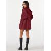 imageMAGCOMSEN Womens Cardigan Open Front Knit Hoodie Sweater Coatigan Jacket 2024 Casual Fall Trendy Coats with PocketsWine Red