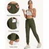 imageMAGCOMSEN Womens Cargo Joggers Lightweight Quick Dry Hiking Pants UPF 50 Athletic Workout Travel Joggers Zipper PocketsArmy Green