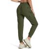 imageMAGCOMSEN Womens Cargo Joggers Lightweight Quick Dry Hiking Pants UPF 50 Athletic Workout Travel Joggers Zipper PocketsArmy Green