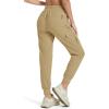 imageMAGCOMSEN Womens Cargo Joggers Lightweight Quick Dry Hiking Pants UPF 50 Athletic Workout Travel Joggers Zipper PocketsKhaki