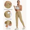 imageMAGCOMSEN Womens Cargo Joggers Lightweight Quick Dry Hiking Pants UPF 50 Athletic Workout Travel Joggers Zipper PocketsKhaki