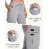 imageMAGCOMSEN Womens Cargo Joggers Lightweight Quick Dry Hiking Pants UPF 50 Athletic Workout Travel Joggers Zipper PocketsLight Gray