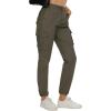 imageMAGCOMSEN Womens Cargo Pants 6 Pockets Cotton Work Pants Casual Stylish Elastic Waistband Military TrousersArmy Green