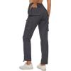 imageMAGCOMSEN Womens Cargo Pants 6 Pockets Cotton Work Pants Casual Stylish Elastic Waistband Military TrousersDark Grey