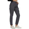 imageMAGCOMSEN Womens Cargo Pants 6 Pockets Cotton Work Pants Casual Stylish Elastic Waistband Military TrousersDark Grey