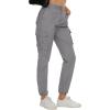 imageMAGCOMSEN Womens Cargo Pants 6 Pockets Cotton Work Pants Casual Stylish Elastic Waistband Military TrousersLight Grey