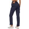 imageMAGCOMSEN Womens Cargo Pants 6 Pockets Cotton Work Pants Casual Stylish Elastic Waistband Military TrousersNavy