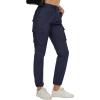 imageMAGCOMSEN Womens Cargo Pants 6 Pockets Cotton Work Pants Casual Stylish Elastic Waistband Military TrousersNavy