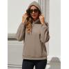 imageMAGCOMSEN Womens Fleece Hoodie Pullover Warm Long Sleeve Shirts Hooded Sweatshirt with Pockets Casual Loose FitCoffee Grey