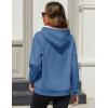 imageMAGCOMSEN Womens Fleece Hoodie Pullover Warm Long Sleeve Shirts Hooded Sweatshirt with Pockets Casual Loose FitGrey Blue