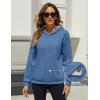 imageMAGCOMSEN Womens Fleece Hoodie Pullover Warm Long Sleeve Shirts Hooded Sweatshirt with Pockets Casual Loose FitGrey Blue