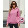imageMAGCOMSEN Womens Fleece Hoodie Pullover Warm Long Sleeve Shirts Hooded Sweatshirt with Pockets Casual Loose FitPink