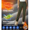 imageMAGCOMSEN Womens Fleece Lined Winter Hiking Pants Waterproof Insulated Ski Snow Pants Outdoor Hunting Softshell PantsArmy Green