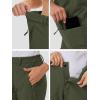 imageMAGCOMSEN Womens Fleece Lined Winter Hiking Pants Waterproof Insulated Ski Snow Pants Outdoor Hunting Softshell PantsArmy Green