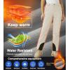 imageMAGCOMSEN Womens Fleece Lined Winter Hiking Pants Waterproof Insulated Ski Snow Pants Outdoor Hunting Softshell PantsBeige