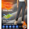 imageMAGCOMSEN Womens Fleece Lined Winter Hiking Pants Waterproof Insulated Ski Snow Pants Outdoor Hunting Softshell PantsDark Grey