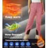 imageMAGCOMSEN Womens Fleece Lined Winter Hiking Pants Waterproof Insulated Ski Snow Pants Outdoor Hunting Softshell PantsGrey Pink
