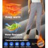 imageMAGCOMSEN Womens Fleece Lined Winter Hiking Pants Waterproof Insulated Ski Snow Pants Outdoor Hunting Softshell PantsLight Grey